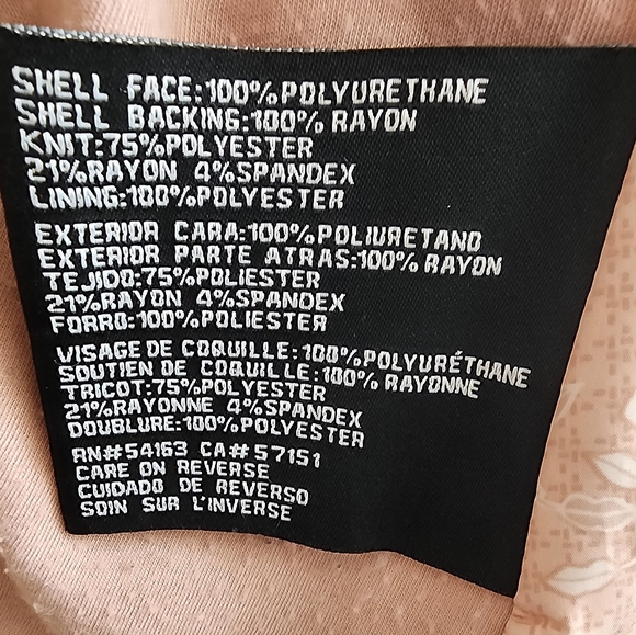 Guess Faux Leather Biker Jacket Moto Coat Light Pink Full Zip - Picture 6 of 14